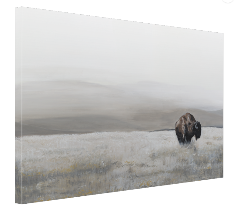 "Lone Bison" Print on Artisan Archival Canvas