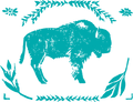Bison Carved Block Stamp Print on Archival Fine Art Paper