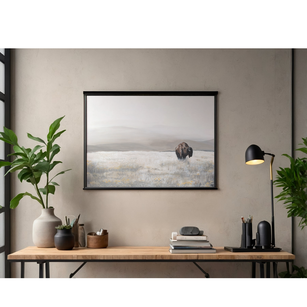 "Lone Bison" Print on Artisan Archival Canvas