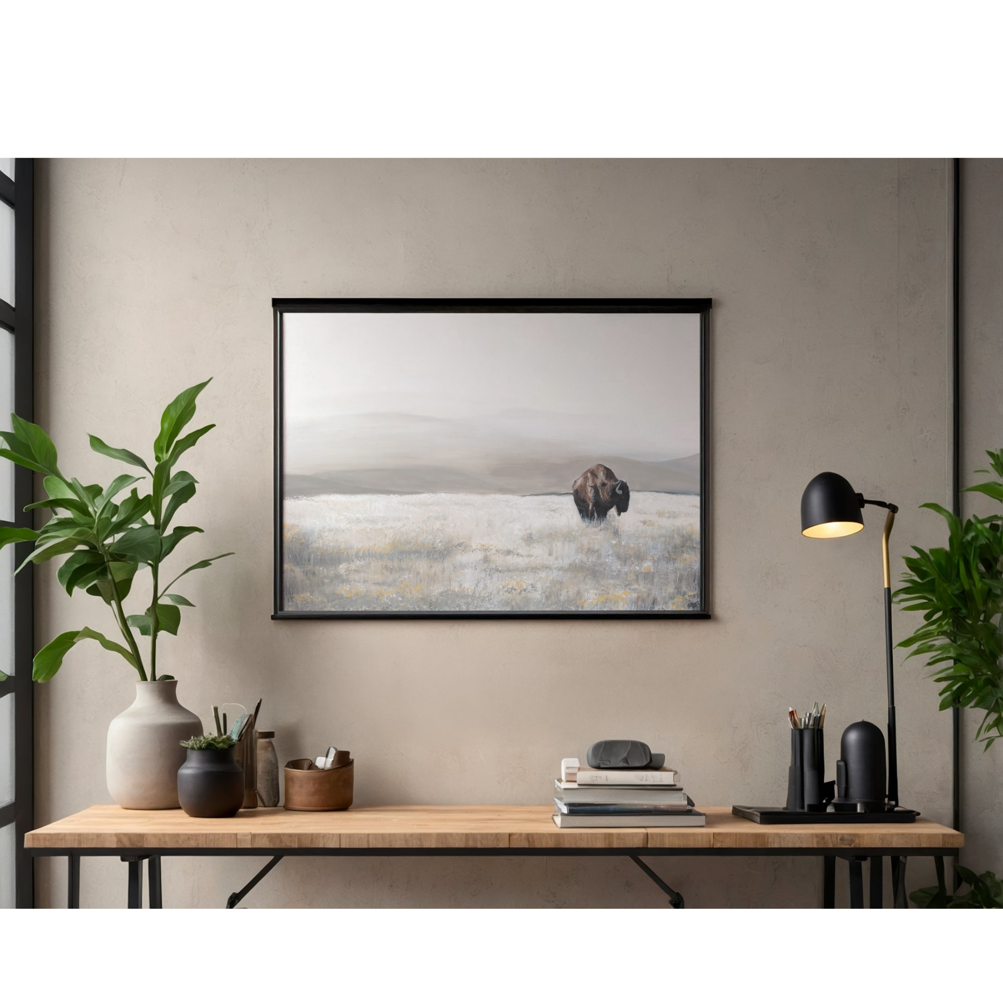 "Lone Bison" Print on Artisan Archival Canvas