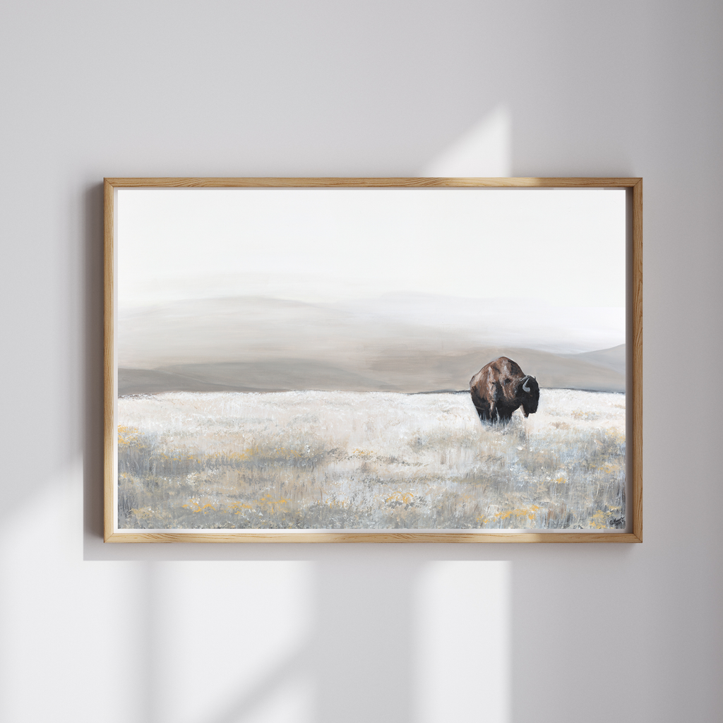 "Lone Bison" Print on Artisan Archival Canvas